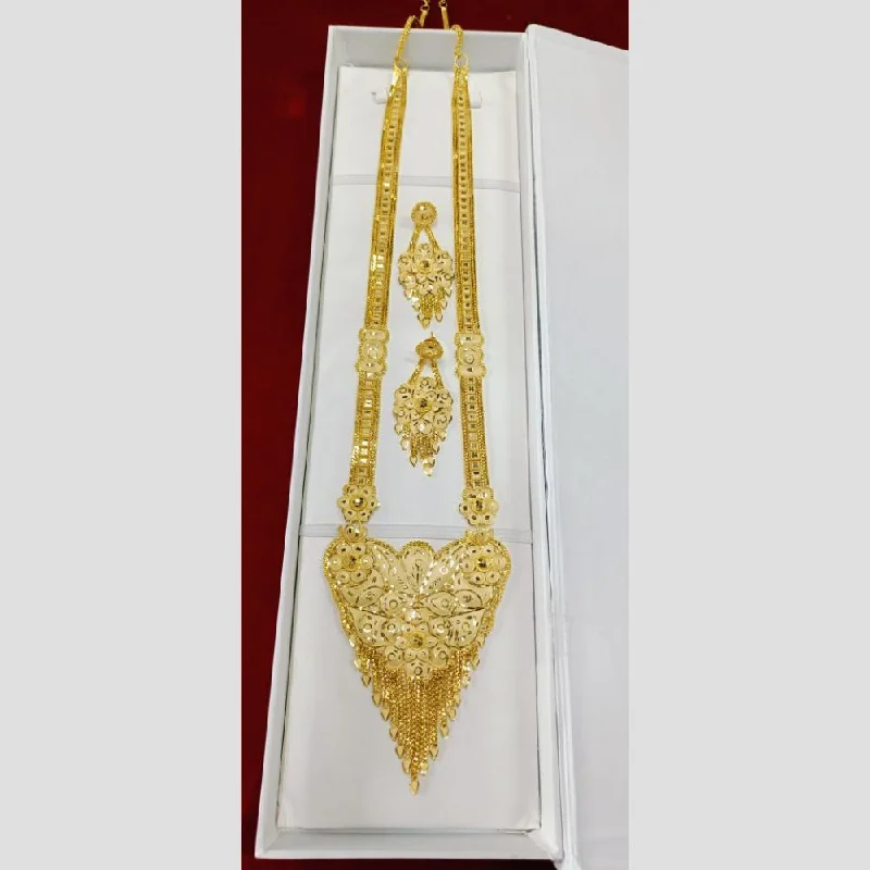 Double Chain Necklace-Pari Art Jewellery Forming Long Necklace Set