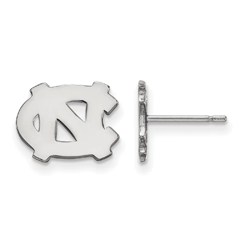 Statement Jewelry Earrings-10k White Gold U of North Carolina XS (Tiny) Post Earrings