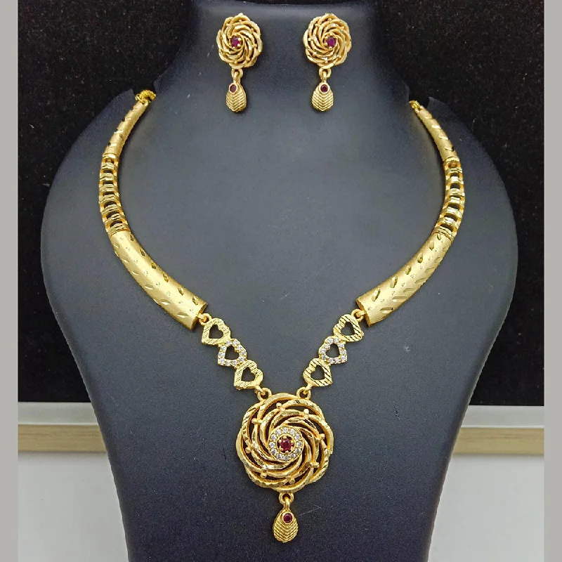 Chunky Gold Necklace-SP Jewellery Gold Plated Austrian Stone Necklace Set