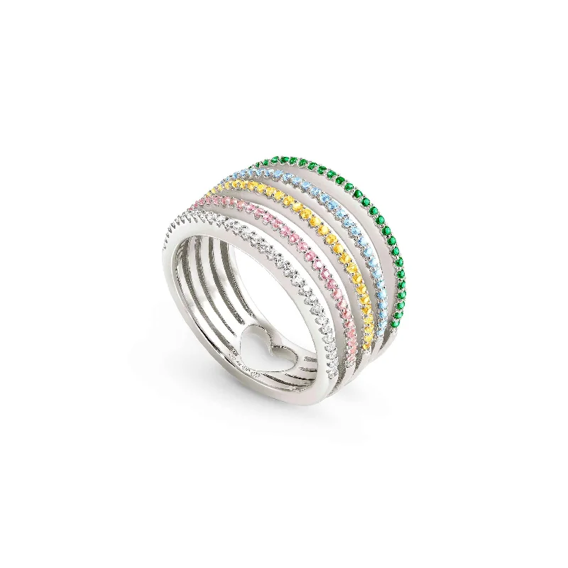 Men's Wedding Ring-Nomination Lovelight Ring - Multicolour Sterling Silver