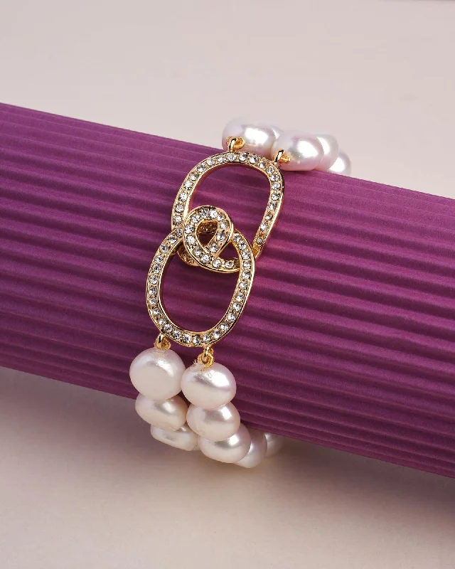 Luxury Gold Bracelets-The Suki Station Pearl Bracelet