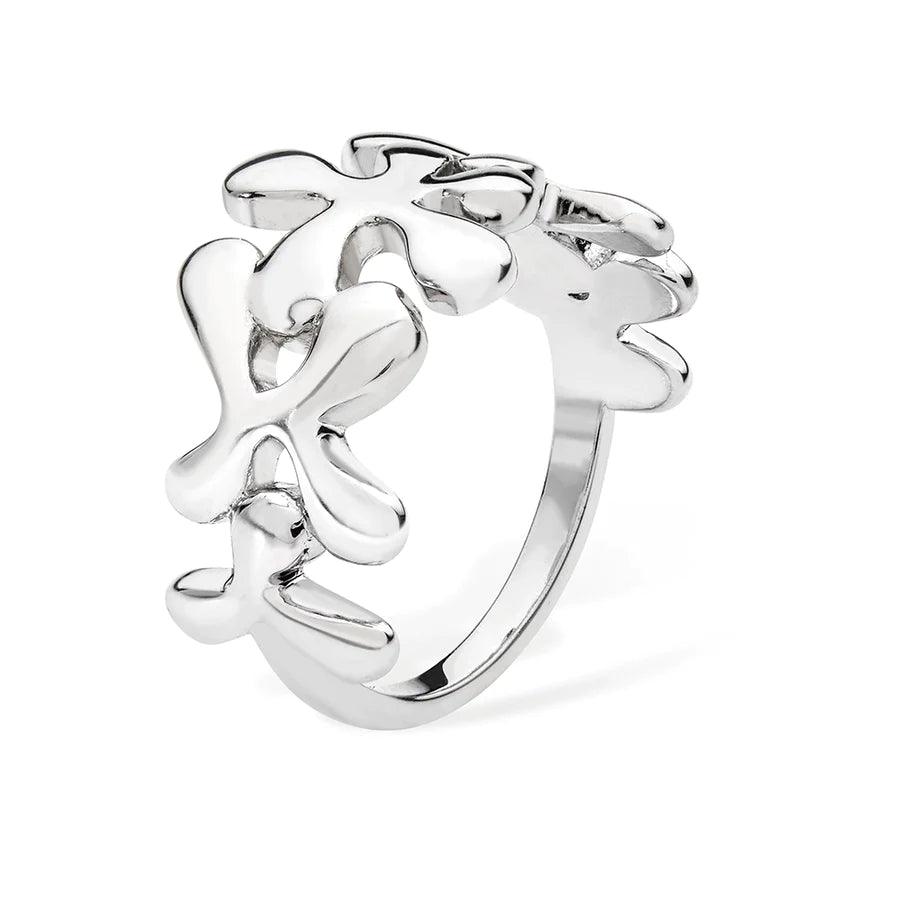 Sparkly Diamond Ring-Lucy Q Sterling Silver Half Splash Ring