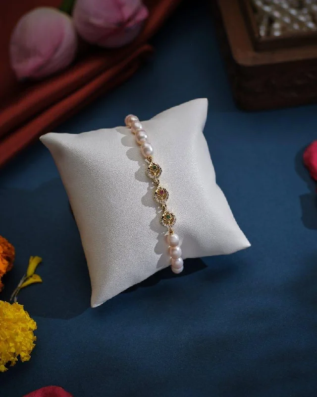 Simple Rose Gold Bracelet-Helix Pretty Pearl Bracelet