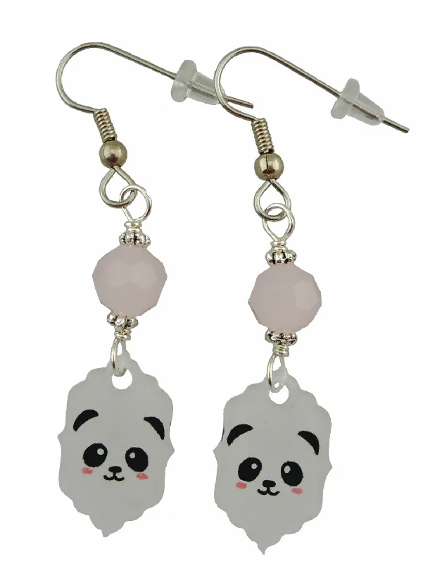 Colorful Gemstone Earrings-Cutie Panda Earrings