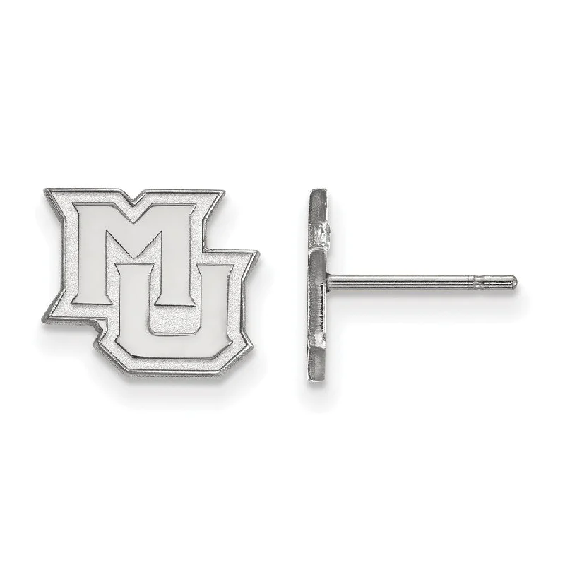 Classic Gold Earrings-14k White Gold Marquette University XS (Tiny) Post Earrings