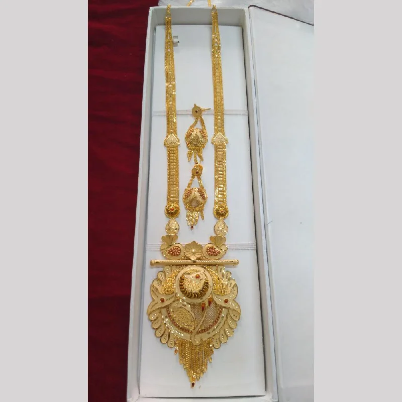 Crystal Bar Necklace-Pari Art Jewellery Forming Long Necklace Set