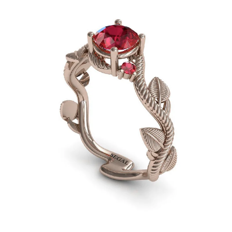 Customizable Birthstone Ring-The Leaves Festival Ruby Ring- Allison no. 56