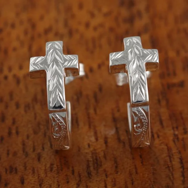 Trendy Gemstone Earrings-Cross 40241 Circle ScrollingEarrings