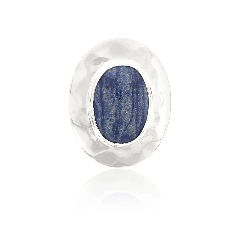 Artistic Design Ring-Anna Beck Silver Wavy Dumortierite Ring