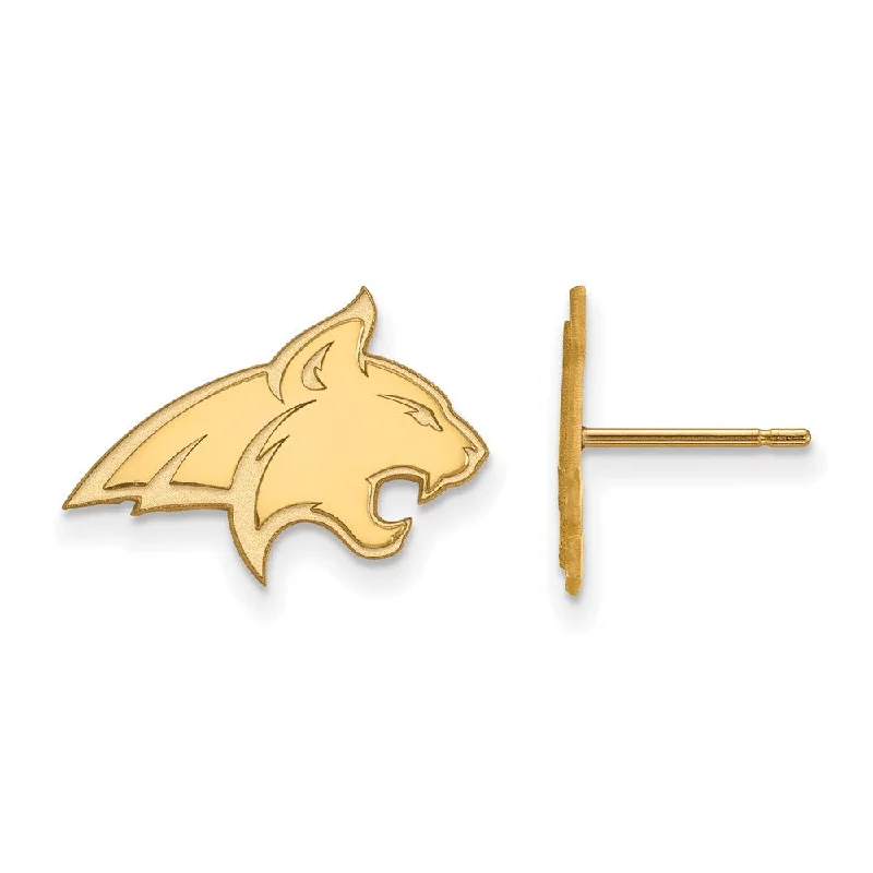 CZ Stud Earrings-14k Yellow Gold Montana State University Small Post Earrings