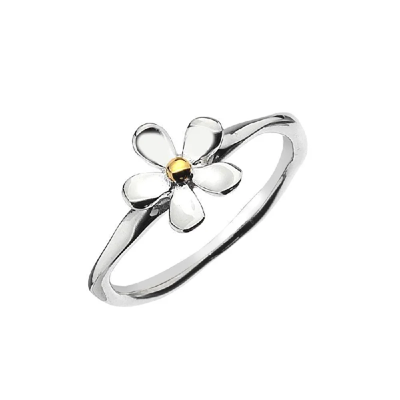 Large Statement Ring-Sea Gems Sterling Silver Daisy Flower Ring