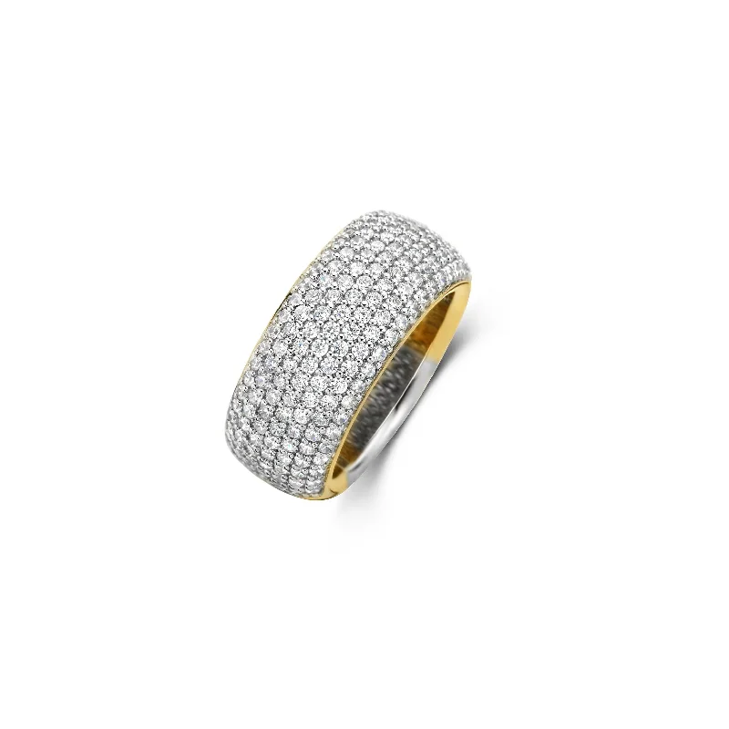 Eternity Band Diamond Ring-Ti Sento Wide Pave Band Ring