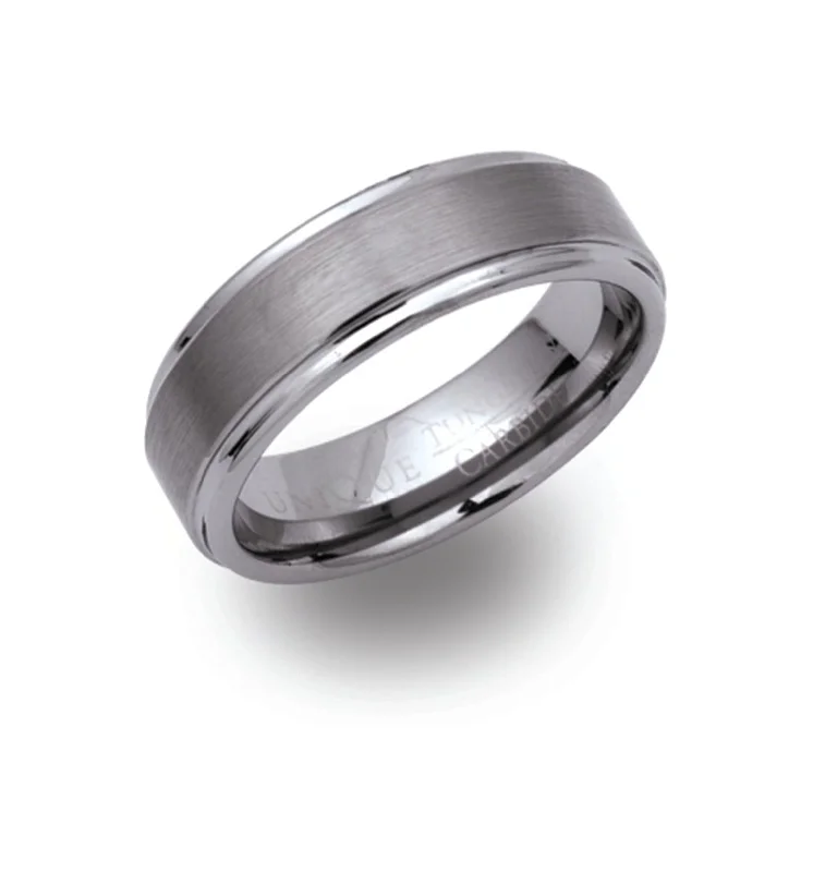 Custom Engraved Ring-Unique & Co 7mm Tungsten Carbide Band Ring