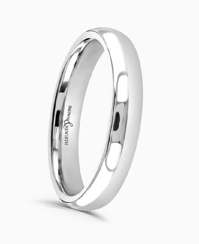 Cute Animal Rings-Brown & Newirth 6mm Platinum Wedding Band