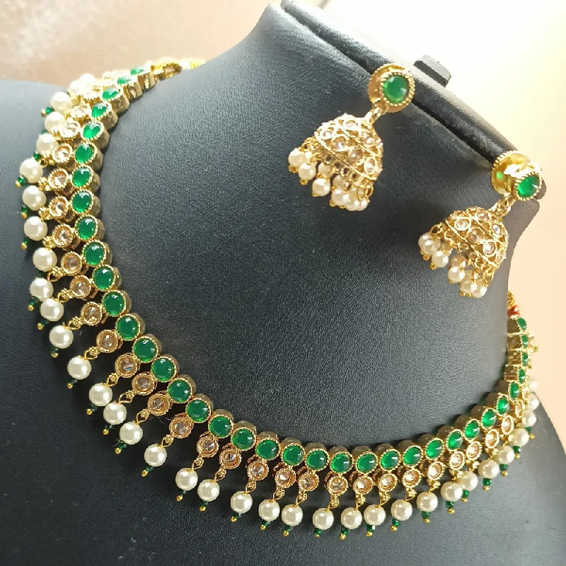 Chunky Bead Necklace-Padmawati Bangles Copper Gold Plated Necklace Set