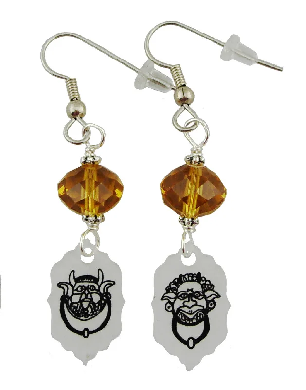 Bridal Wedding Earrings-Labyrinth Inspired Doorknocker Earrings