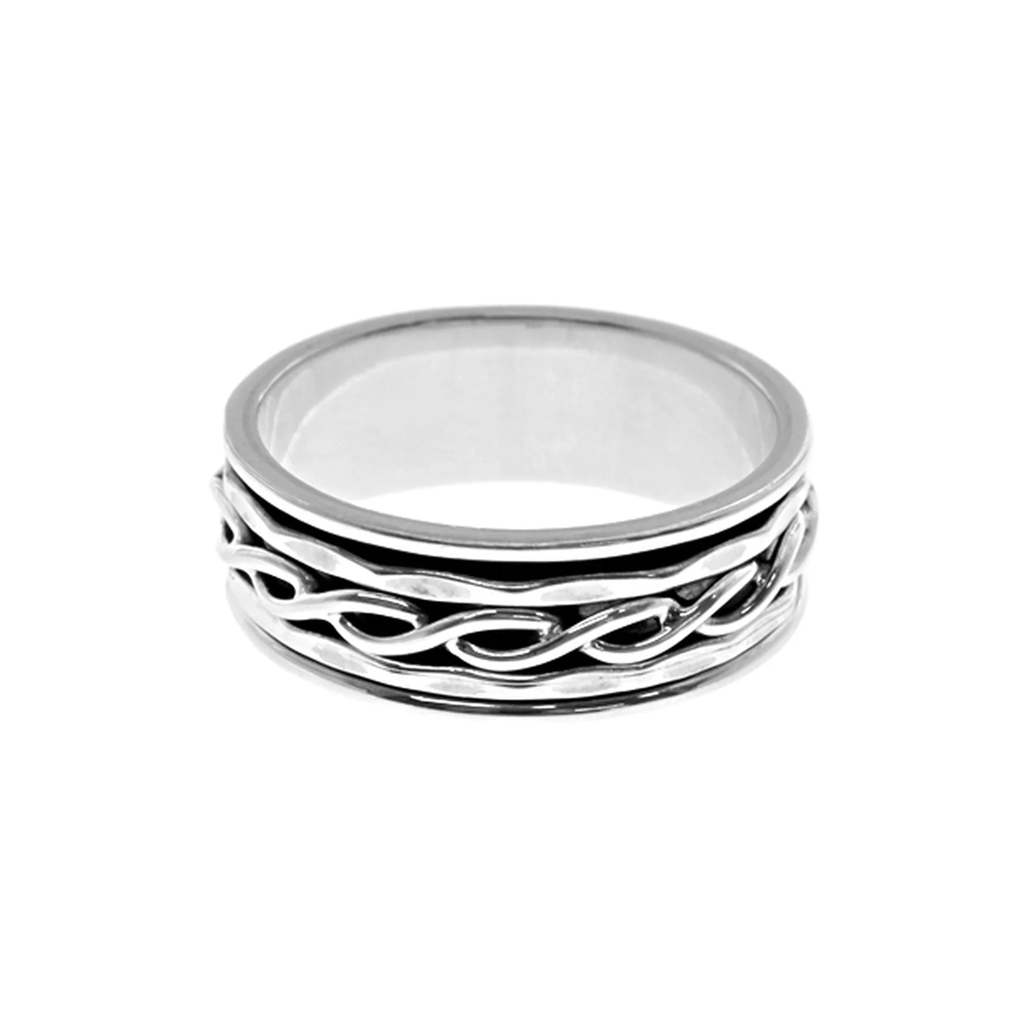 Custom Birthstone Ring-Sterling Silver Celtic Design Spinner Ring