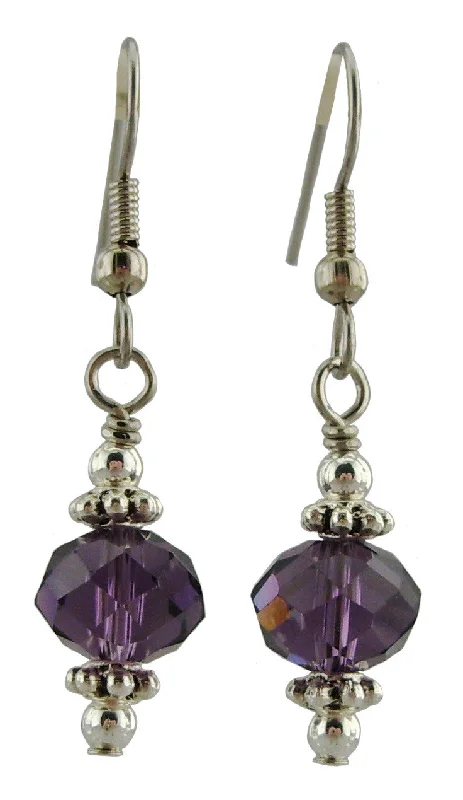 Unique Statement Earrings-Purple Sparkle Earrings