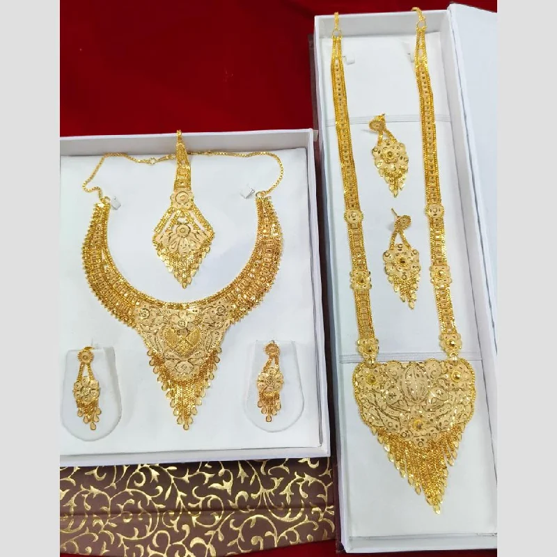 Double Layer Necklace-Pari Art Jewellery Forming Double Necklace Set