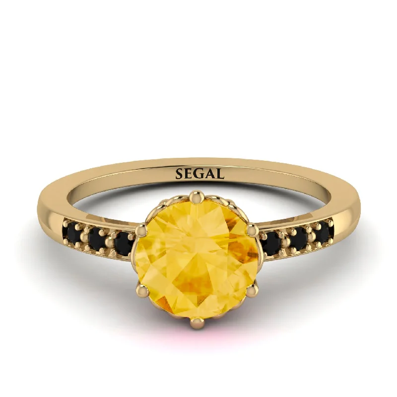 Customizable Name Ring-Classic Citrine Vintage Ring - Olivia No. 604