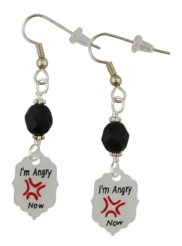 Heart Shaped Earrings-Getting Angry, Anime Style