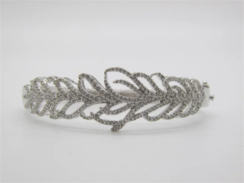 Fashionable Silver Bangle Bracelets-Diamond Bracelet