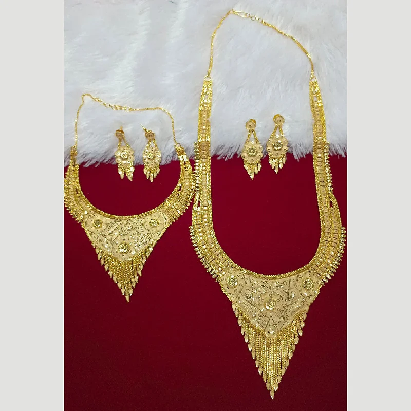 Wedding Bridal Necklace-Pari Art Jewellery Forming Double Necklace Set