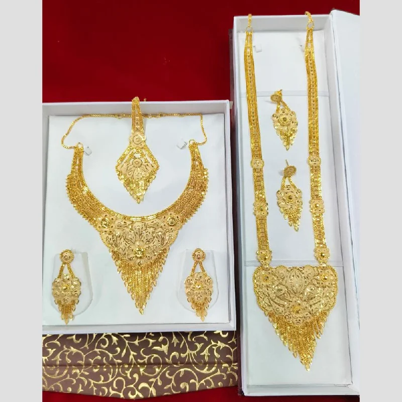 Simple Chain Necklace-Pari Art Jewellery Forming Double Necklace Set