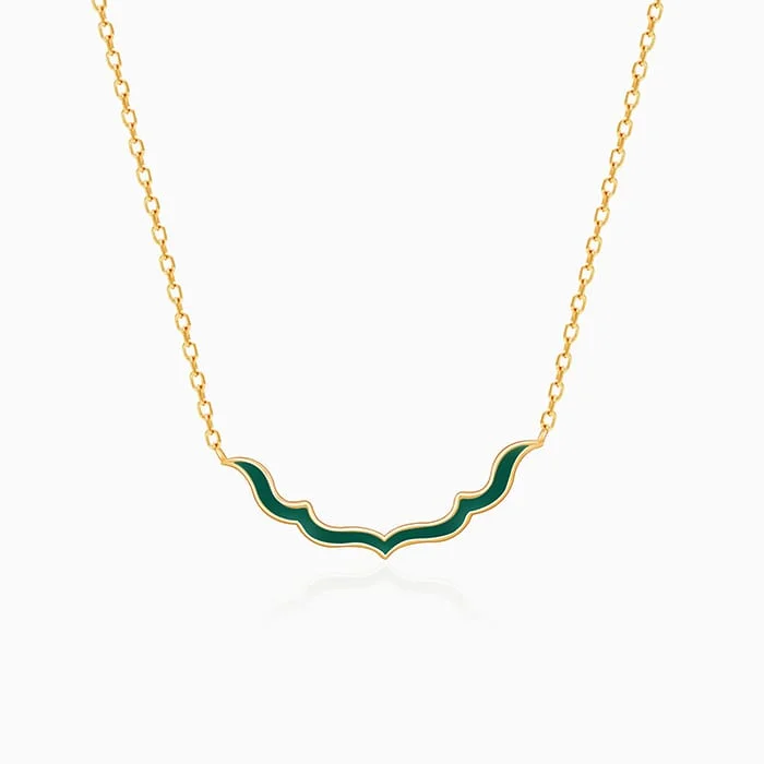 Personal Name Necklace-Golden Emerald Nawab Necklace