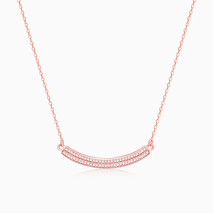 Elegant CZ Necklace-Rose Gold Slender Necklace