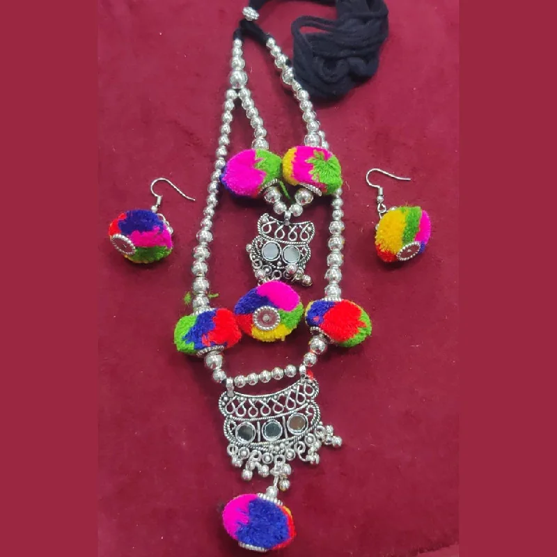 Celebrity Style Necklace-Manisha Jewellery Oxidised Plated Necklace Set