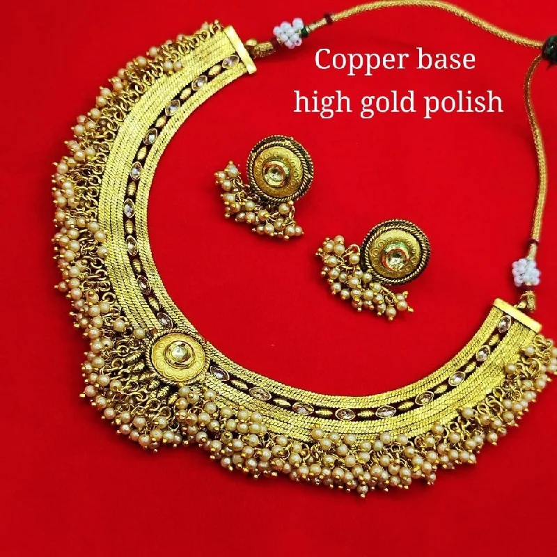 Bold Statement Necklace-Akruti Collection Gold Plated Copper  Necklace Set