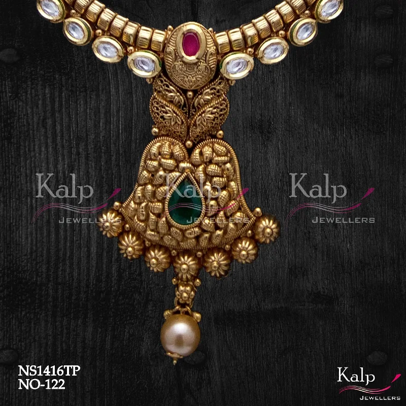 Long Statement Necklace-Kalp Jewellers Copper Gold Plated Necklace