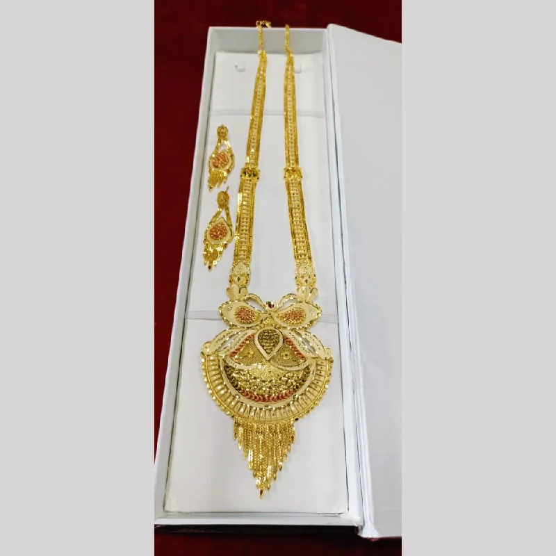 Delicate Gold Chain Necklace-Pari Art Jewellery Forming Long Necklace Set