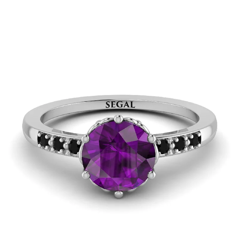 Classic Wedding Ring-Classic Amethyst Vintage Ring - Olivia No. 306