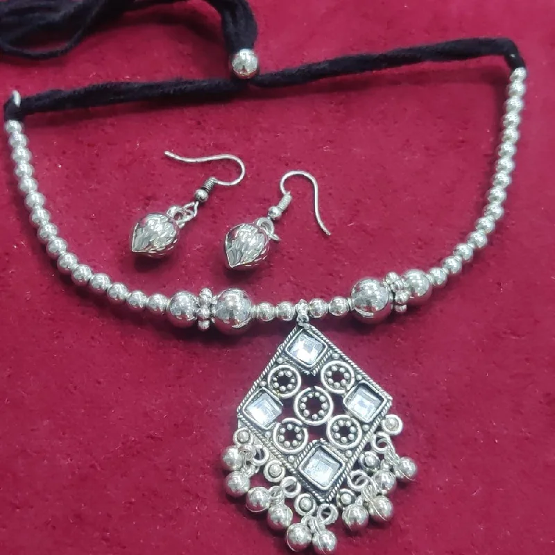 Artistic Necklace for Women-Manisha Jewellery Oxidised Plated Necklace Set