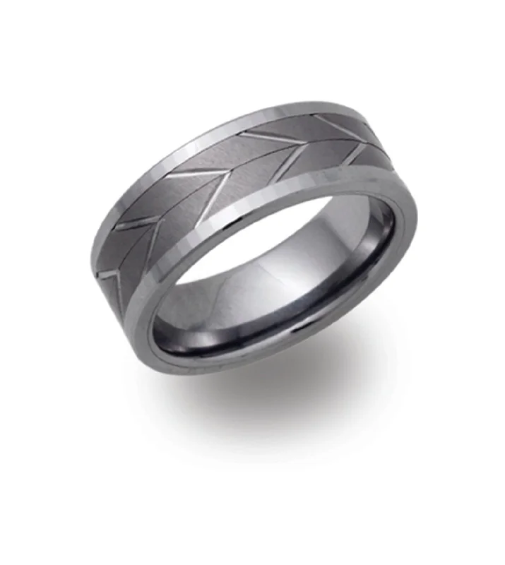 Elegant Wedding Band-Unique & Co Tungsten Carbide Spinning Ring