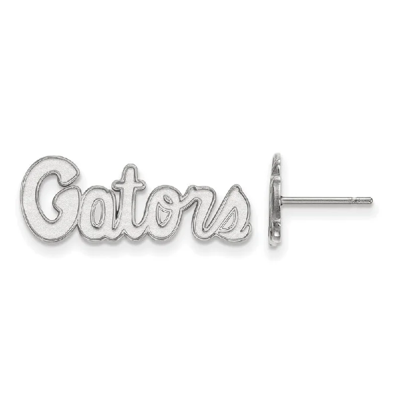 Handcrafted Hoop Earrings-Sterling Silver University of Florida XS (Tiny) 'Gators' Post Earrings