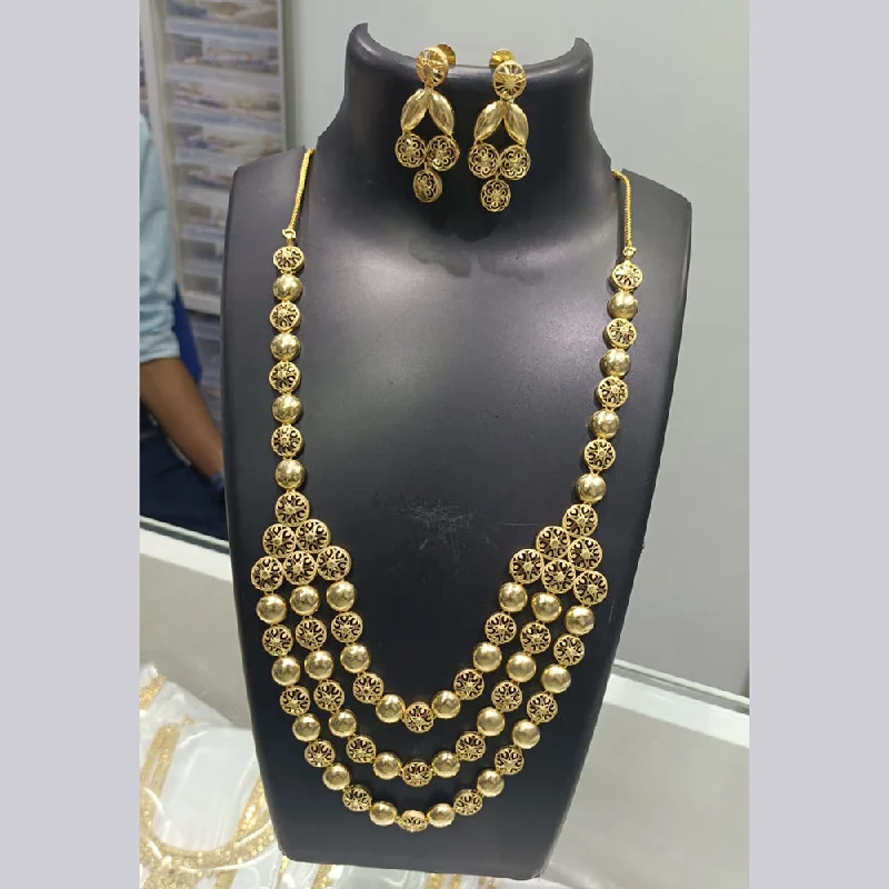 Luxury Pearl Necklace-Pari Art Jewellery Forming Long Necklace Set