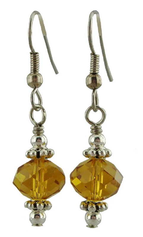 Big Statement Earrings-Amber Sparkle Earrings