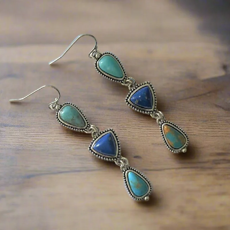 Celestial Star Earrings-Talulah Boho Turquoise Stone Earrings