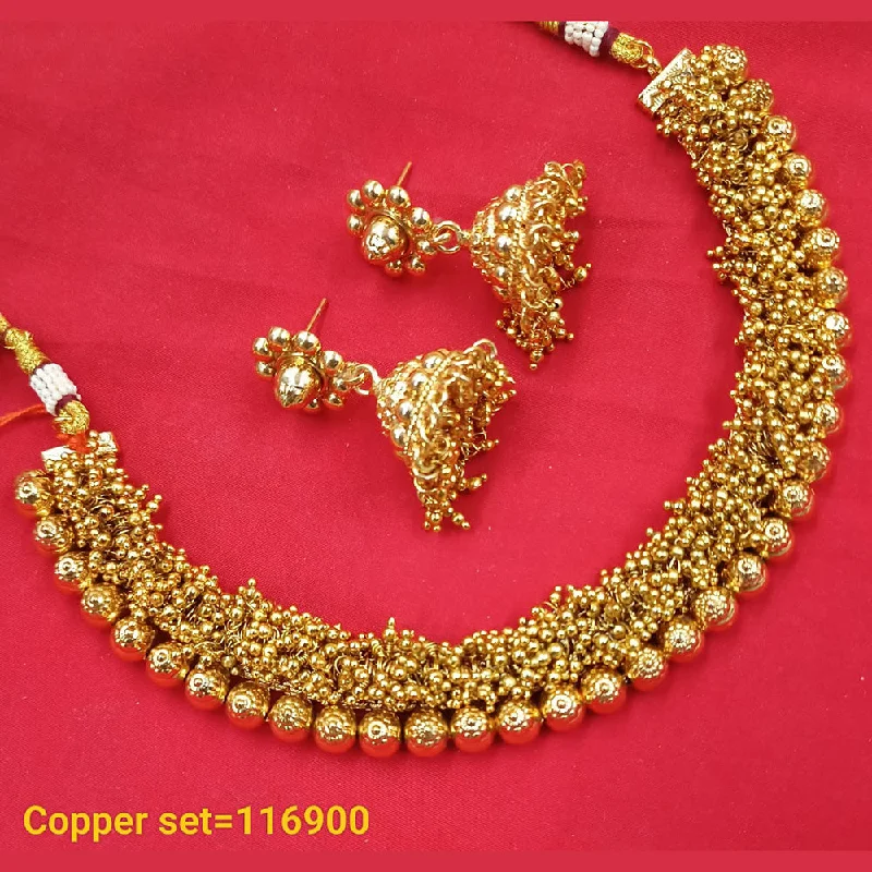 Cute Animal Pendant Necklace-Padmawati Bangles Gold Plated Copper Necklace Set