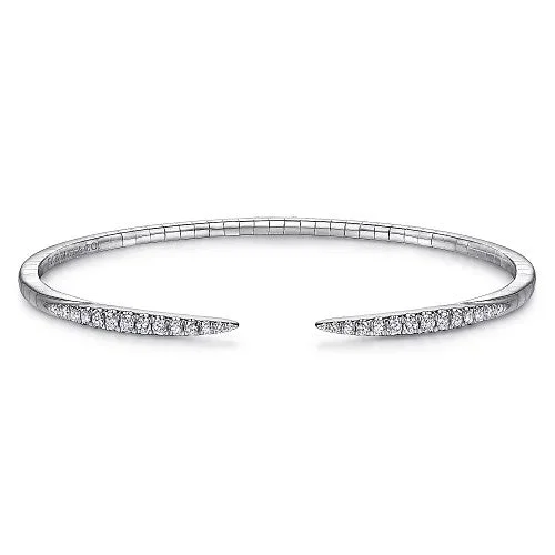 Beautiful Gold Bangle Set-14K White Gold Split Diamond Spike Bangle