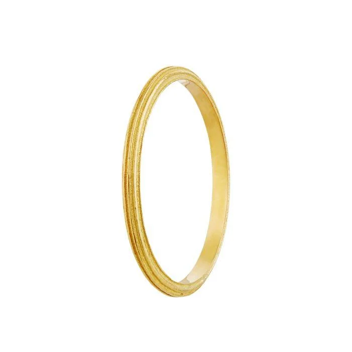 Silver Stackable Rings-Alex Monroe 18ct Gold Slim D-Shaped Reed Band Ring