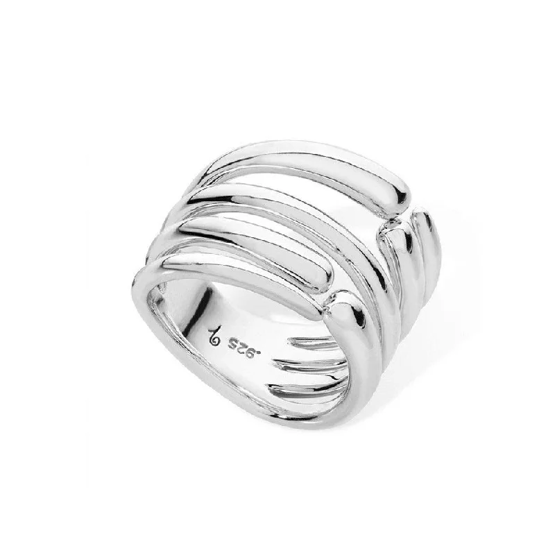 Double Band Ring-Lucy Q Solid Multi Drop Ring