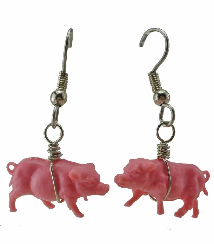 Vintage Crystal Earrings-Small Pig Earrings