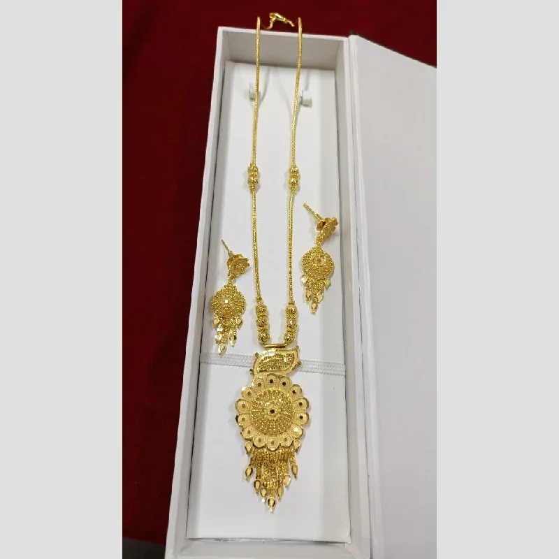 Vintage Pearl and Gold Necklace-Pari Art Jewellery Forming Long Necklace Set