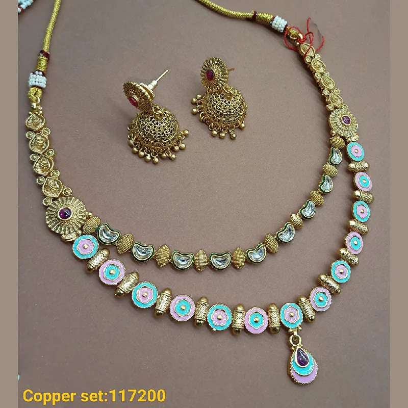 Trendy Chain Necklace-Padmawati Bangles Copper Gold Plated Necklace Set