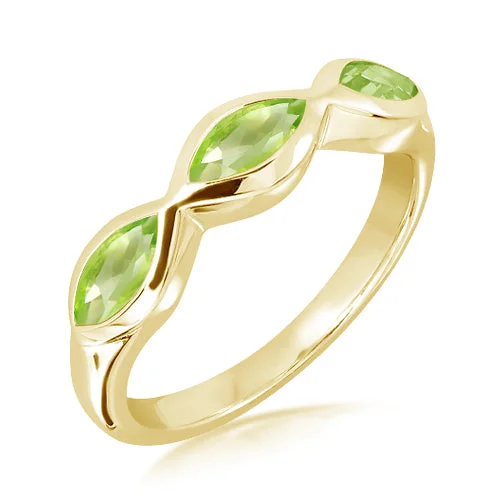 Vintage Diamond Ring-Unique & Co Gold Vermeil Peridot Ring