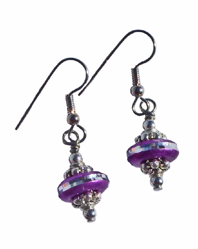 Feather Earrings-Purple Dazzle Earrings